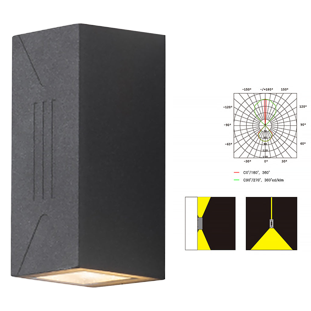 Waterproof Outdoor Up And Down Lights Led Wall Lamp For Villa Balcony Garden