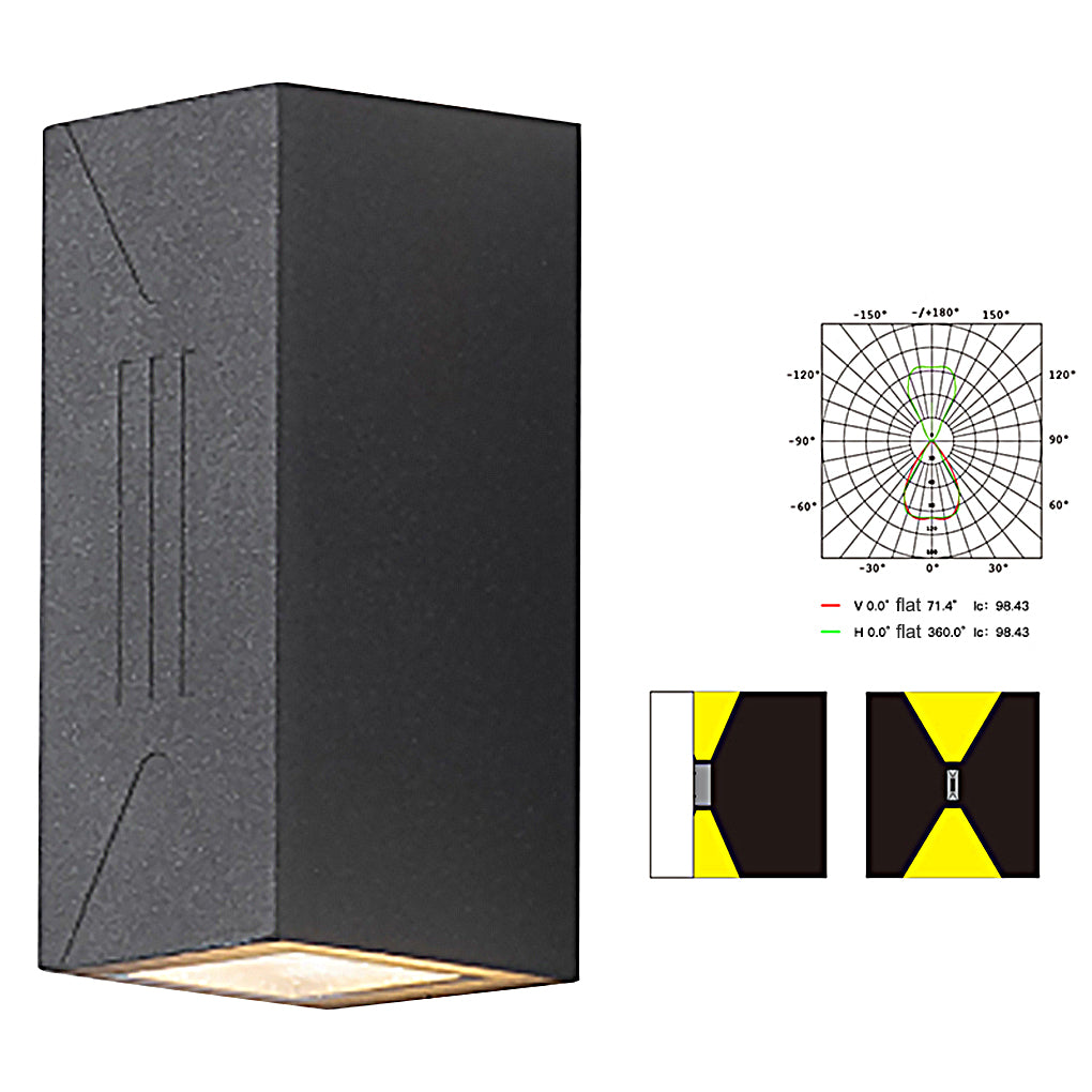 Waterproof Outdoor Up And Down Lights Led Wall Lamp For Villa Balcony Garden