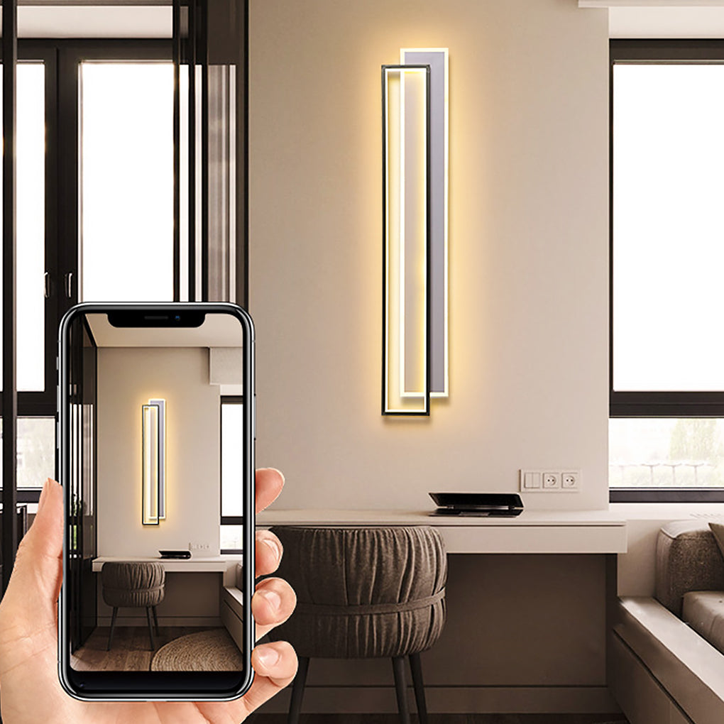 Modern LED Wall Sconce with Three-Step Dimming in Black or Gold