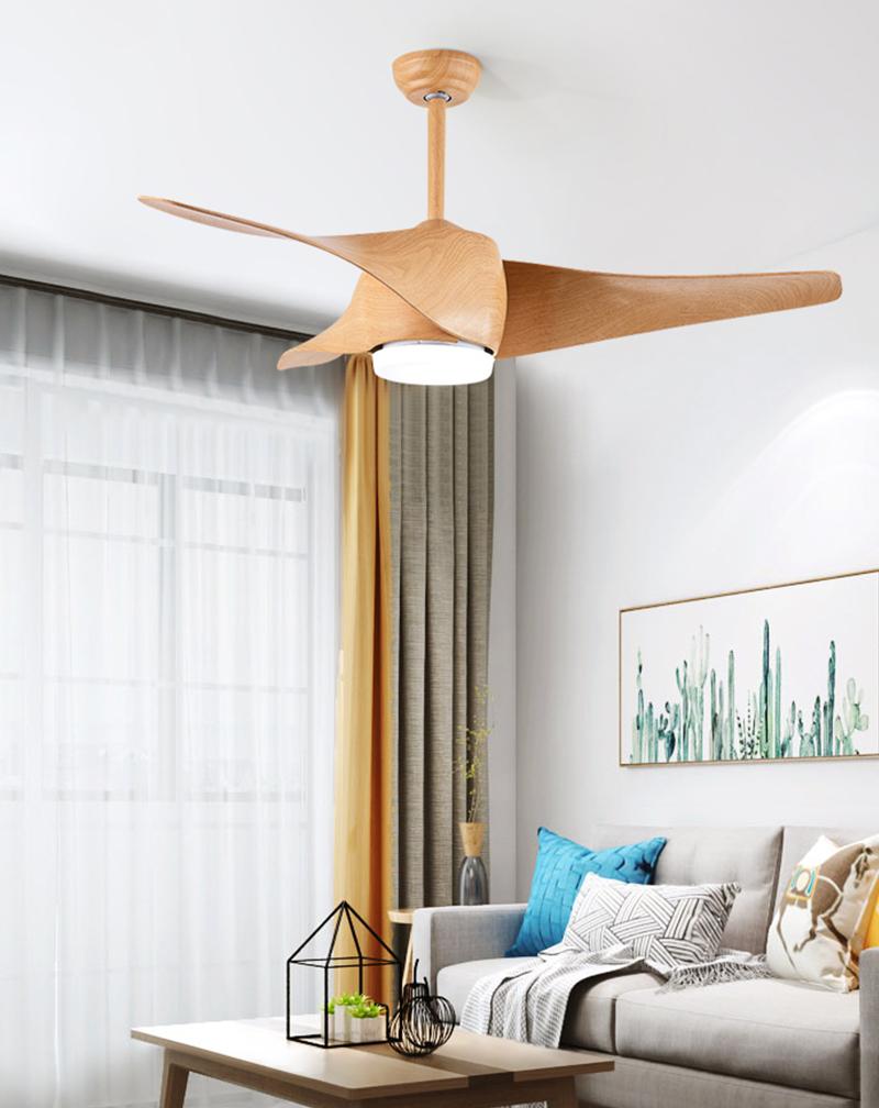 Aria 52-Inch LED Ceiling Fan with Remote Control in Wood, White, or Black