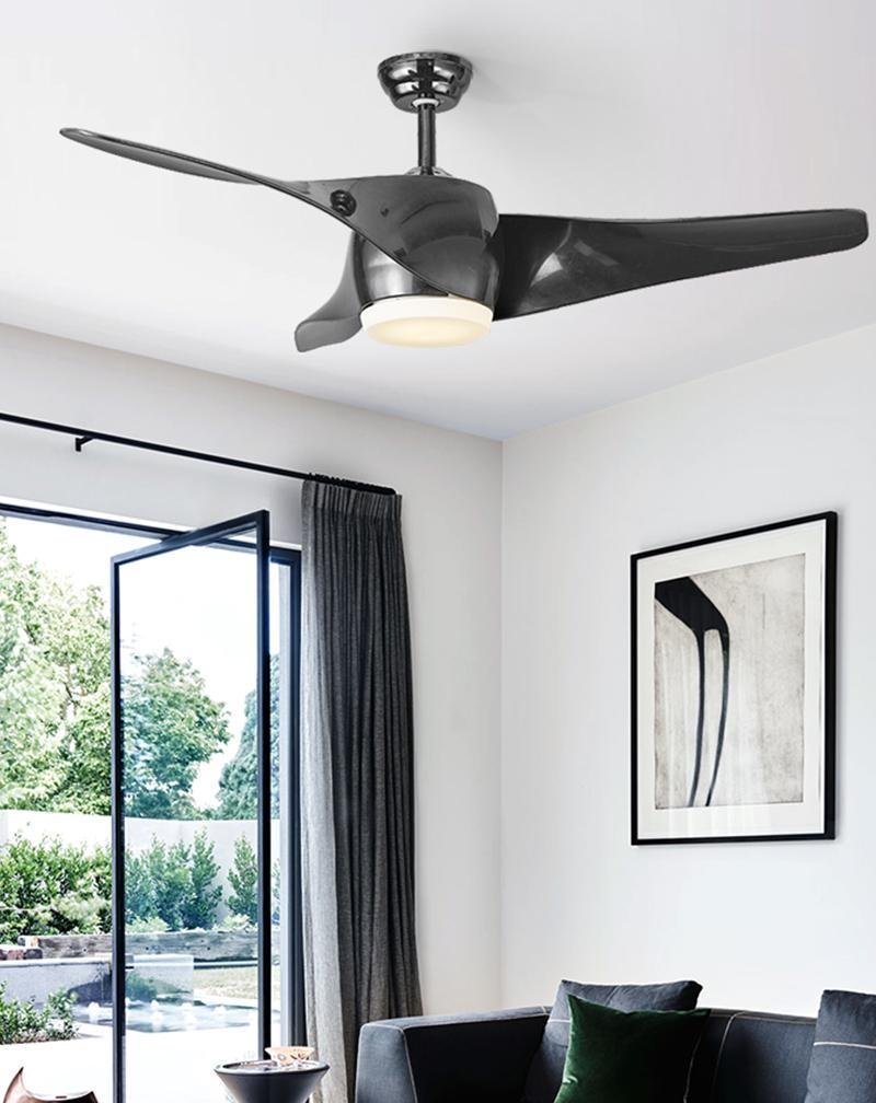 Aria 52-Inch LED Ceiling Fan with Remote Control in Wood, White, or Black