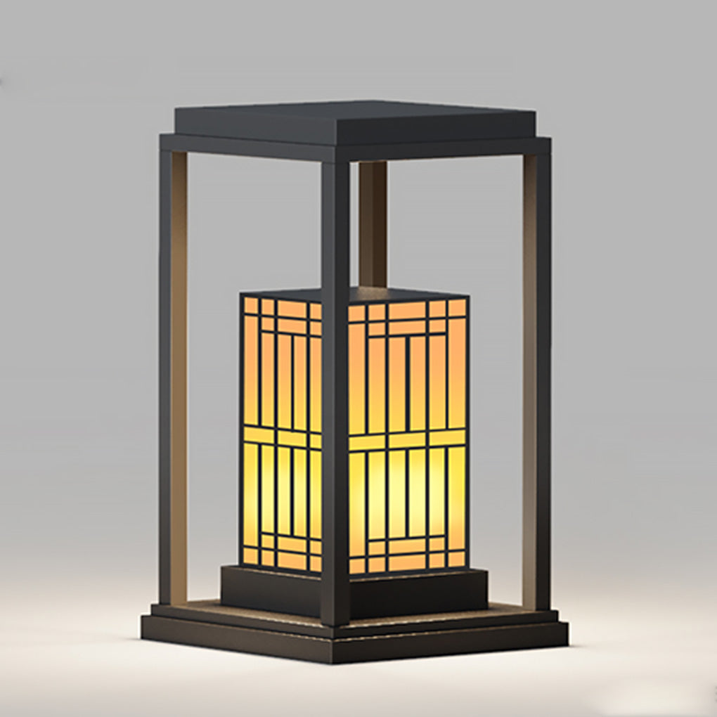 Lattice Outdoor Wall Lantern in Stainless Steel with Marble Accent