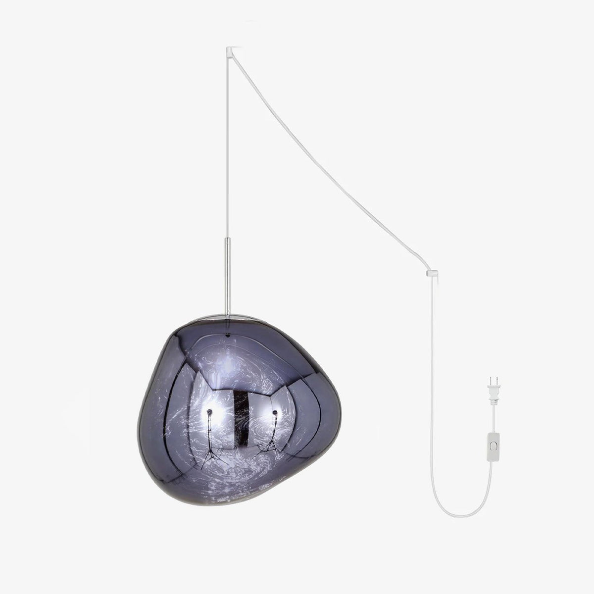 Lava Swag Pendant Light – Sculptural Molten Shade with Mirror Effect