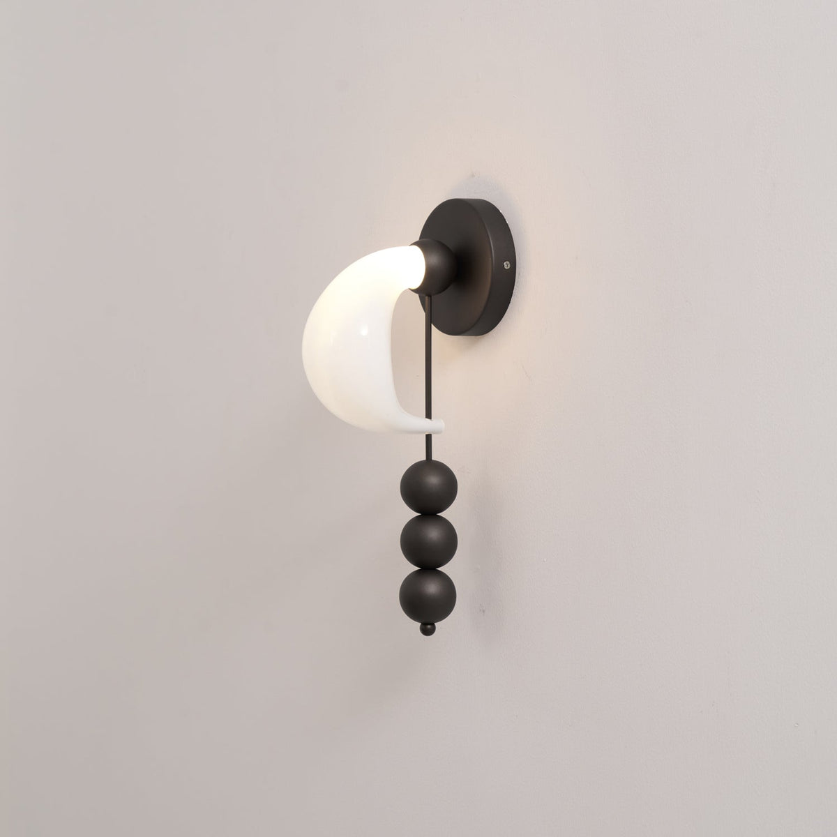 Alabris Sculptural LED Wall Sconce in Opal Glass and Metal
