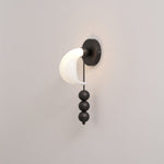 Alabris Sculptural LED Wall Sconce in Opal Glass and Metal