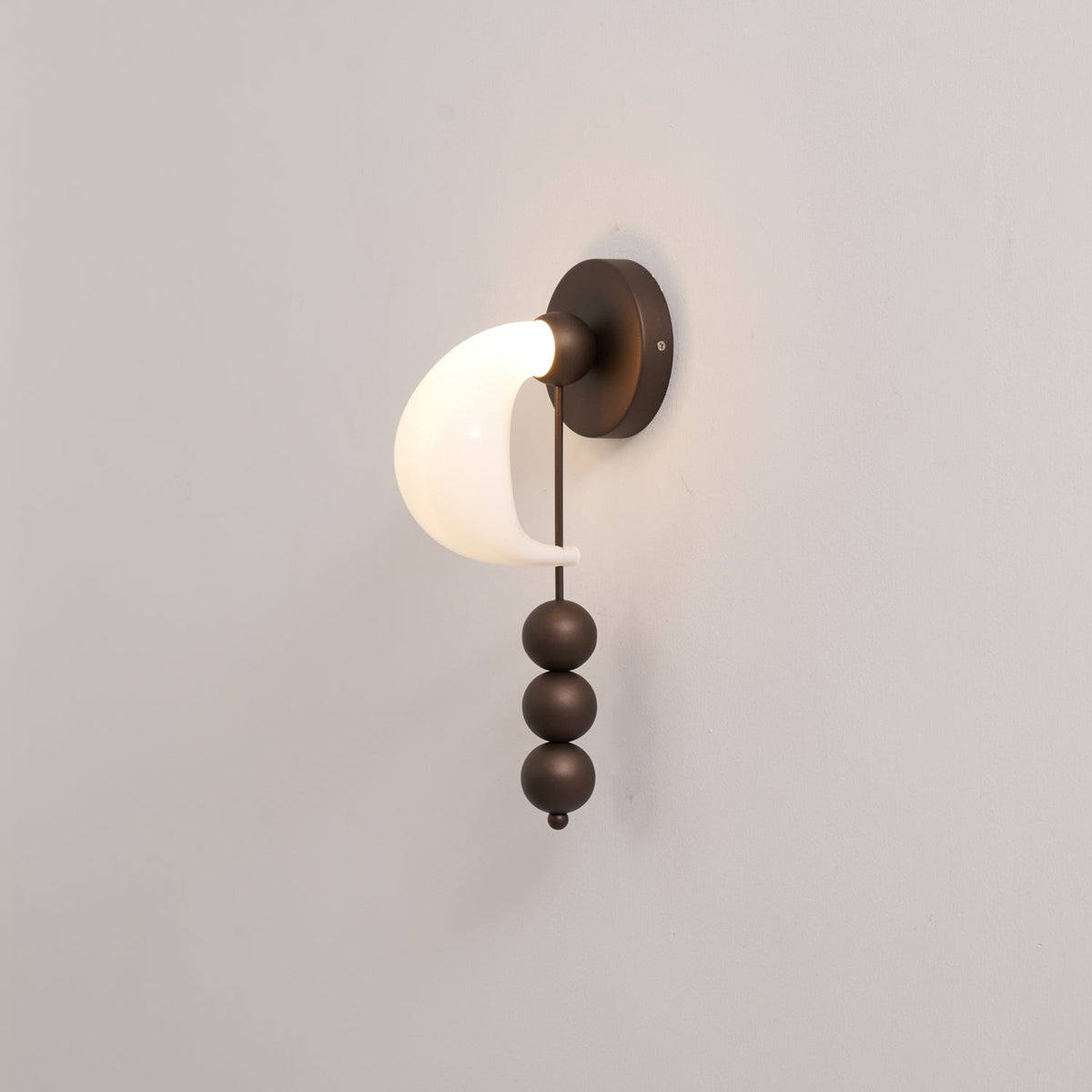 Alabris Sculptural LED Wall Sconce in Opal Glass and Metal