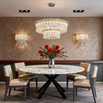 Crystal & Gold Layered Lighting Suite with Recessed Accents