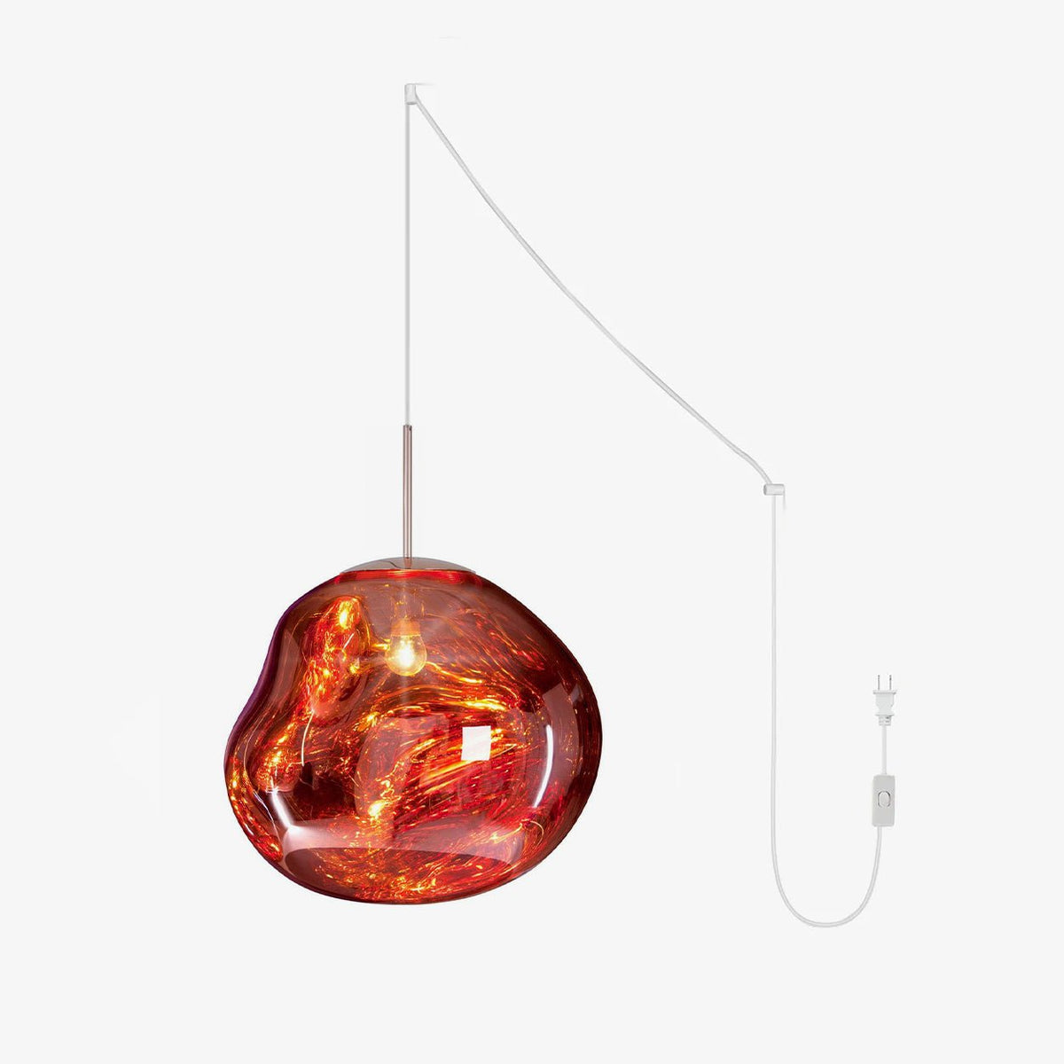 Lava Swag Pendant Light – Sculptural Molten Shade with Mirror Effect