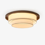Auralyn Ceiling Light – Layered Fabric Flush Mount in Bronze