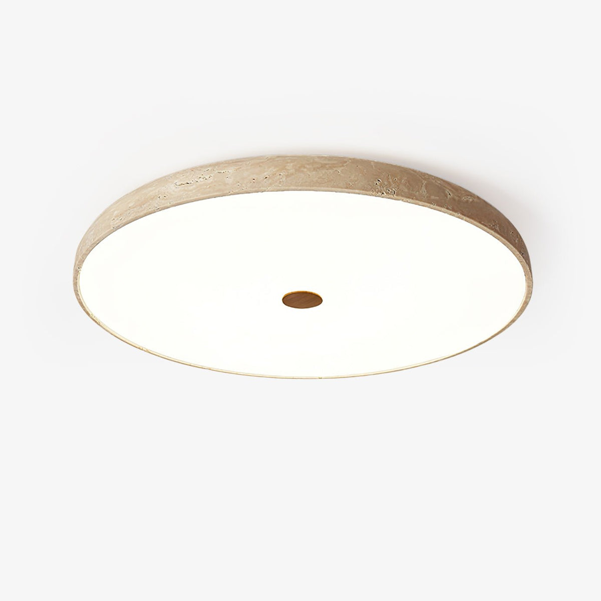 Solaro Travertine Flush Mount Ceiling Light in Natural Stone