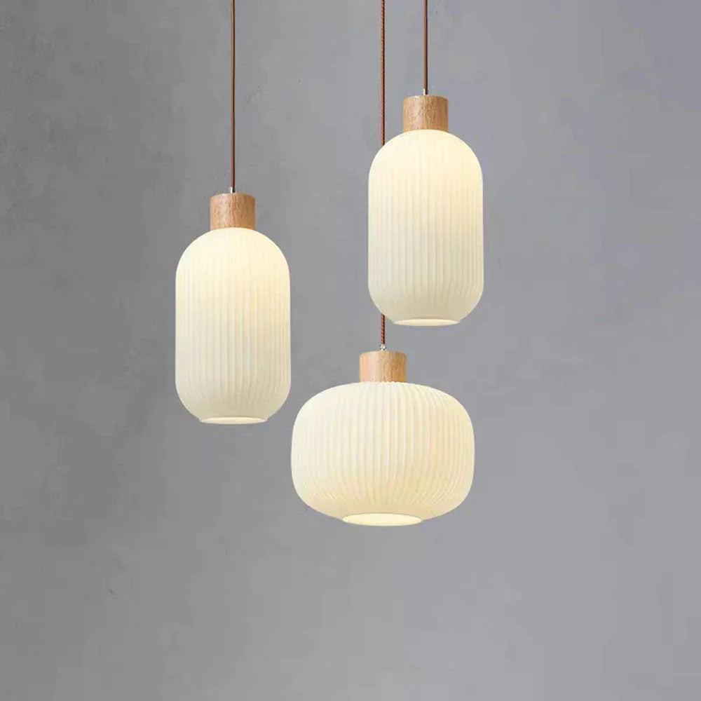 Antique Lantern Style Glass Pendant Lamp