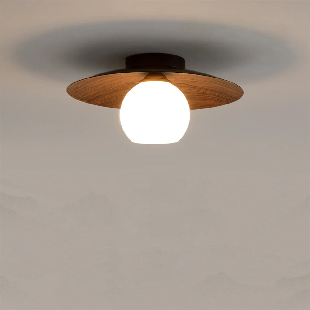 Minimalist Natural Timber Ceiling Lamp