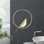 Whimsical Birds Round Pendant Light