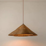 Boho Woven Scalloped Pendant Light