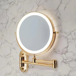 Wall Mounted Folding Illuminated Beauty Mirror For The Bathroom