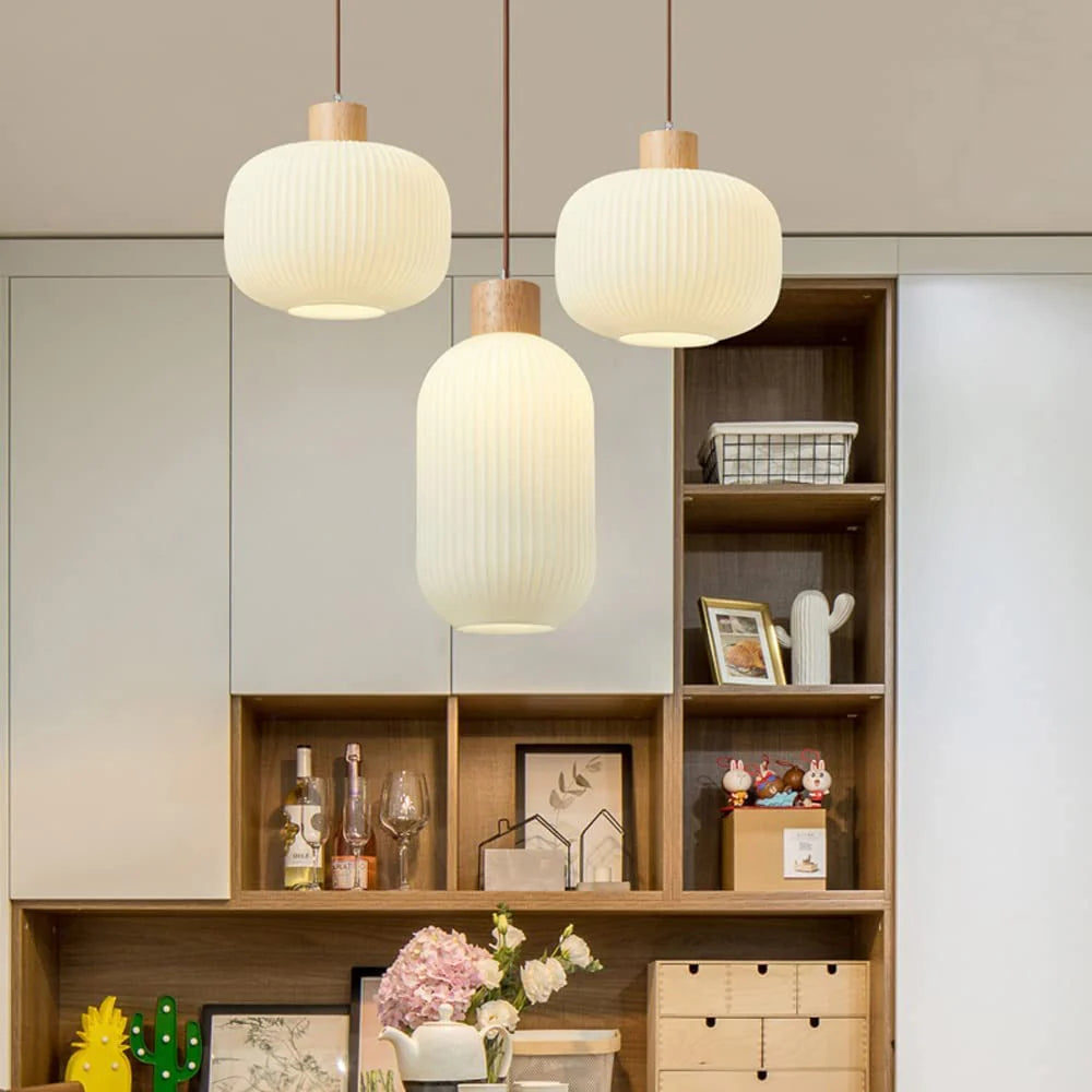 Antique Lantern Style Glass Pendant Lamp