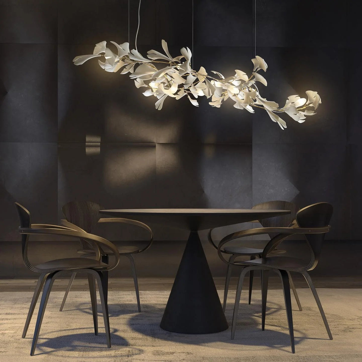 Golden Gingko Leaf Chandelier