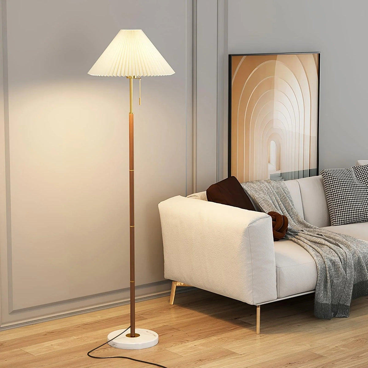 Antique Style Pleated Floor Lamp