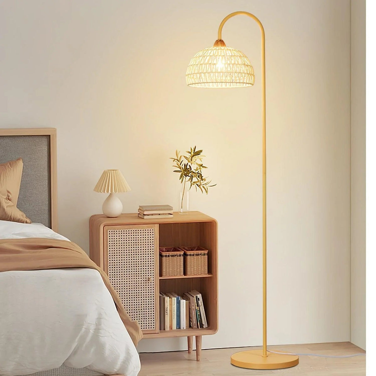 Rattan Bend Floor Lamp