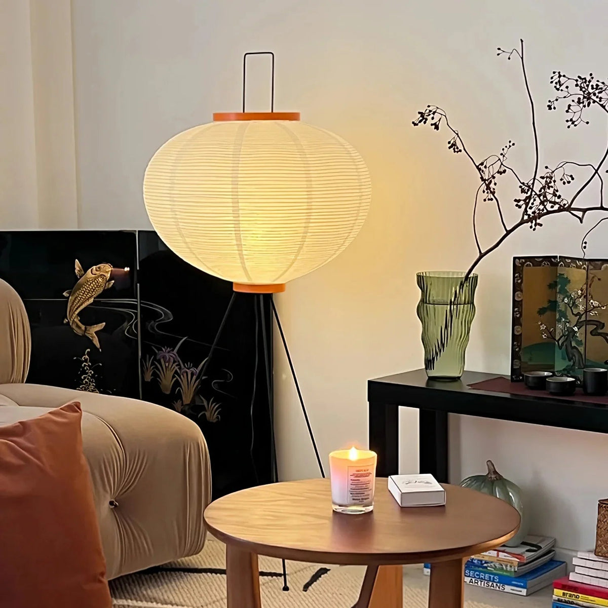 Oriental Paper Shade Lamp