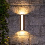Modern Black Outdoor Wall Sconce with Integrated LED Lighting