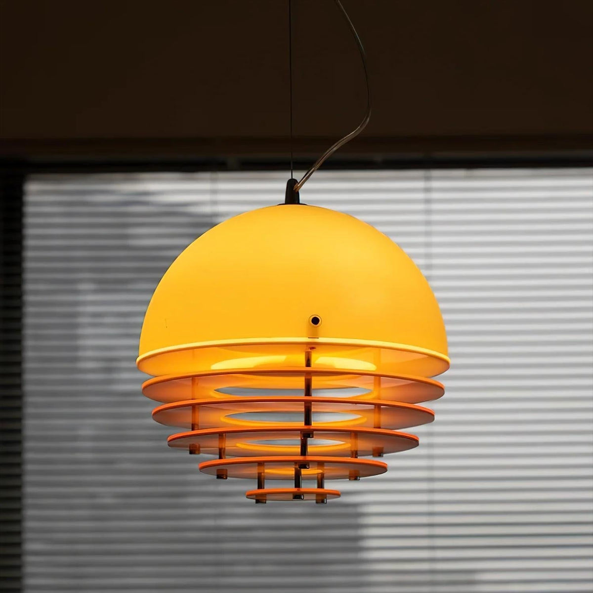 Mid Century Bauhaus Sunset Orange Pendant Lamp