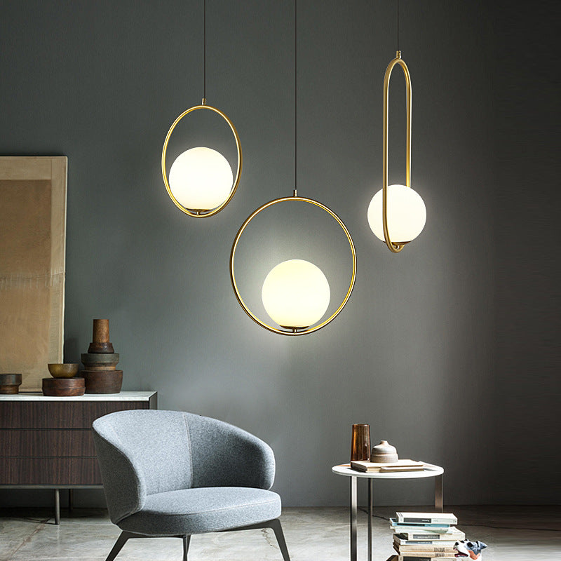 Modern Frosted Glass Ball Chandelier