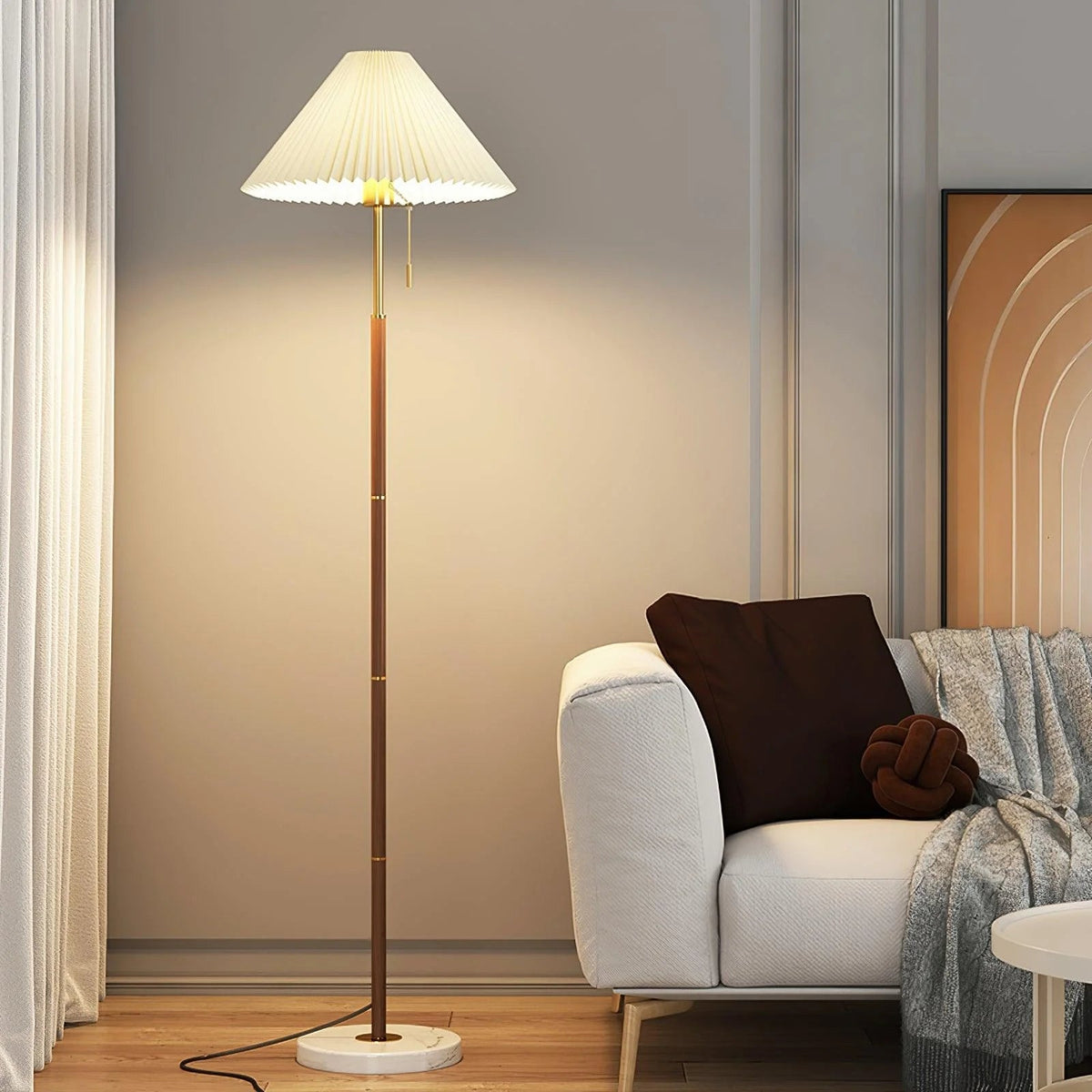 Antique Style Pleated Floor Lamp