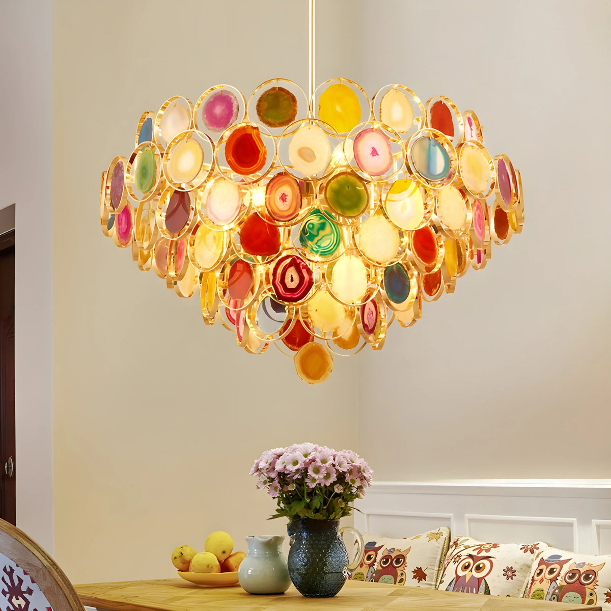 Postmodern Luxury Style Agate Living Room Chandelier