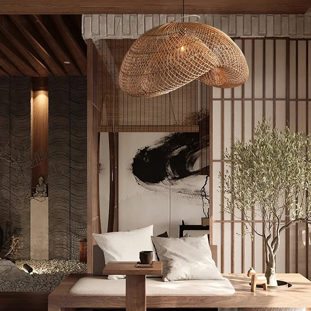 Curva Rattan Pendant Light