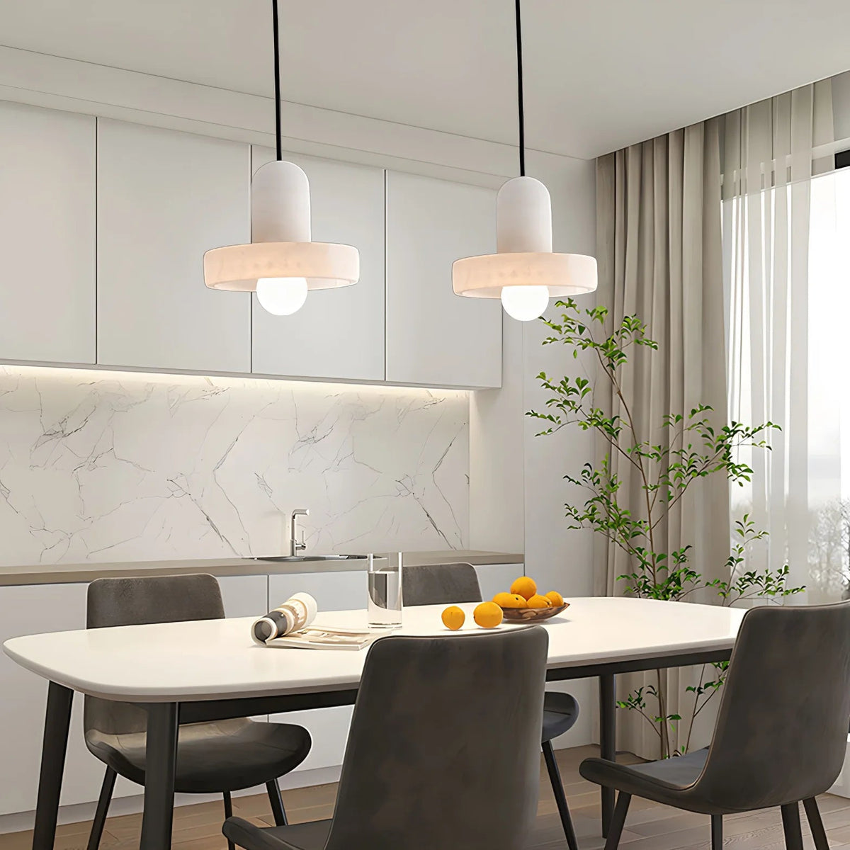 White Marble Pendant Light