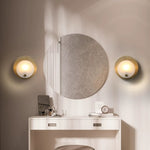 Lumen Alabaster Wall Sconce in Gold with White Alabaster Shade