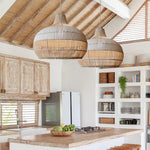 Natural Wicker Island Hanging Light