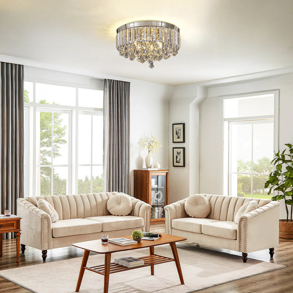 Simple Round Crystal Ceiling Lamp