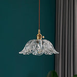 Ins Style Japanese Nordic Single Head Glass Flower Pendant Lamp