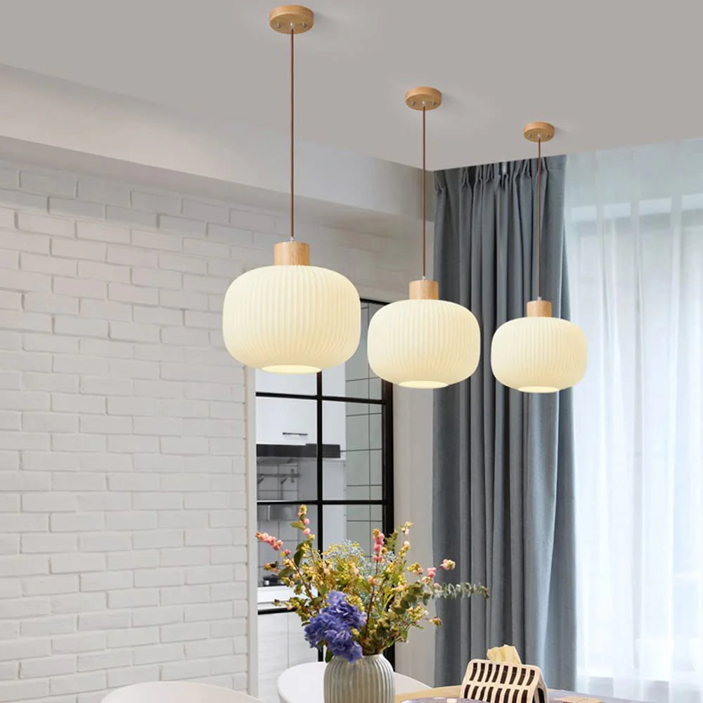 Antique Lantern Style Glass Pendant Lamp