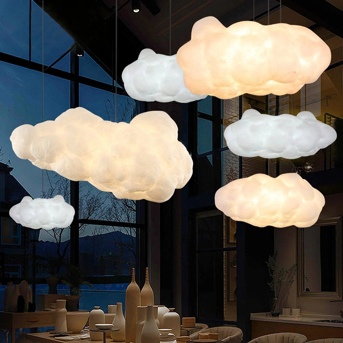 Personalized Restaurant Cloud Shaped Ceiling Lamp