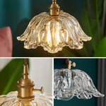 Ins Style Japanese Nordic Single Head Glass Flower Pendant Lamp
