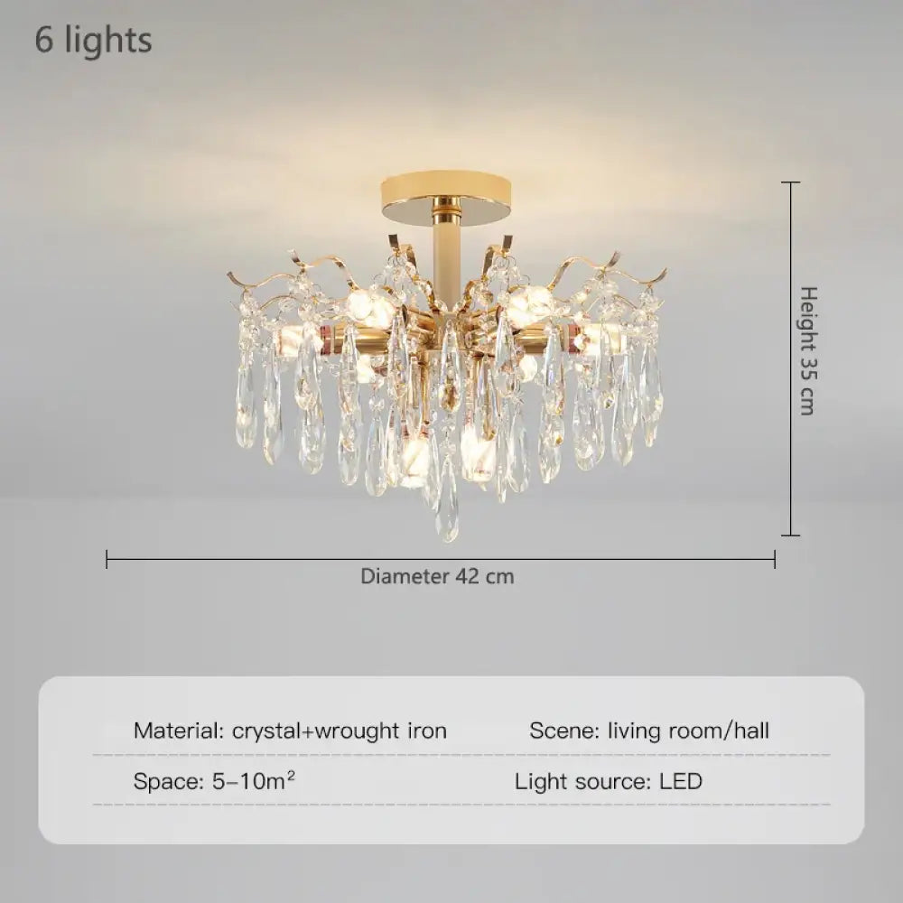 American Style Minimalist Luxury Living Room Modern Retro Crystal Chandelier