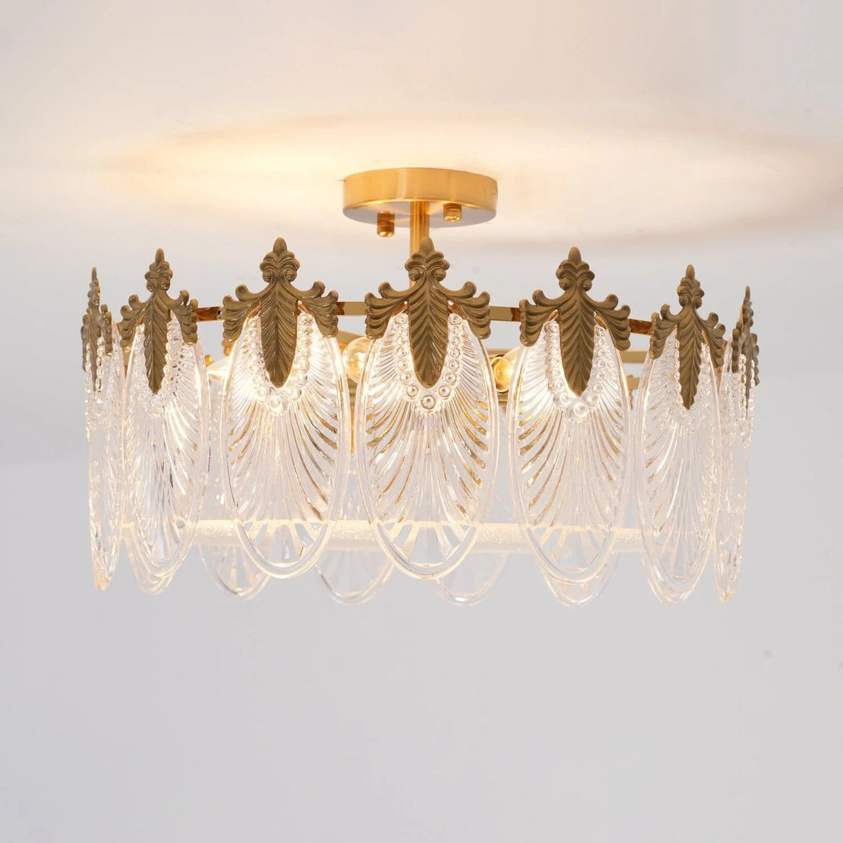 Intricate Round Glass Chandelier