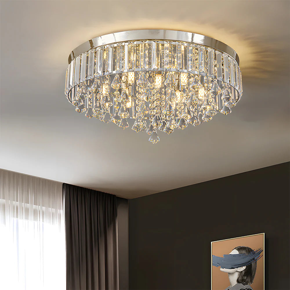 Simple Round Crystal Ceiling Lamp