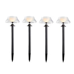 Solar-Powered Vintage Lawn Stake Lights, Set of 4, IP65 Waterproof, 3000K Warm Glow