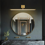 Luxe Brass Walnut Linear Wall Light
