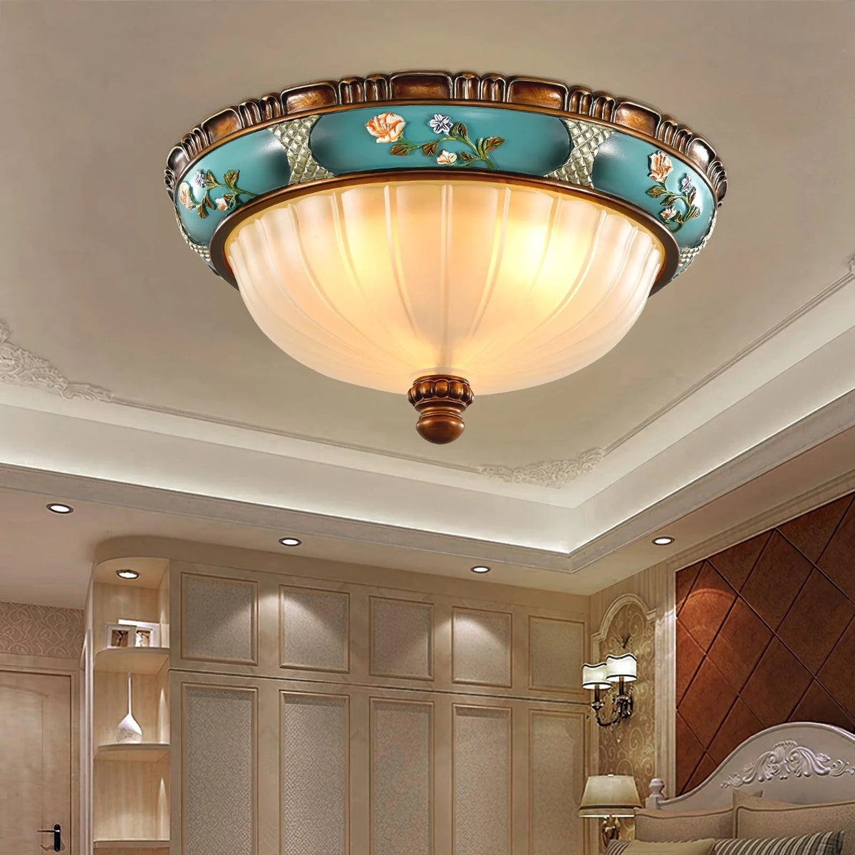 Flower Motif Resin Ceiling Light