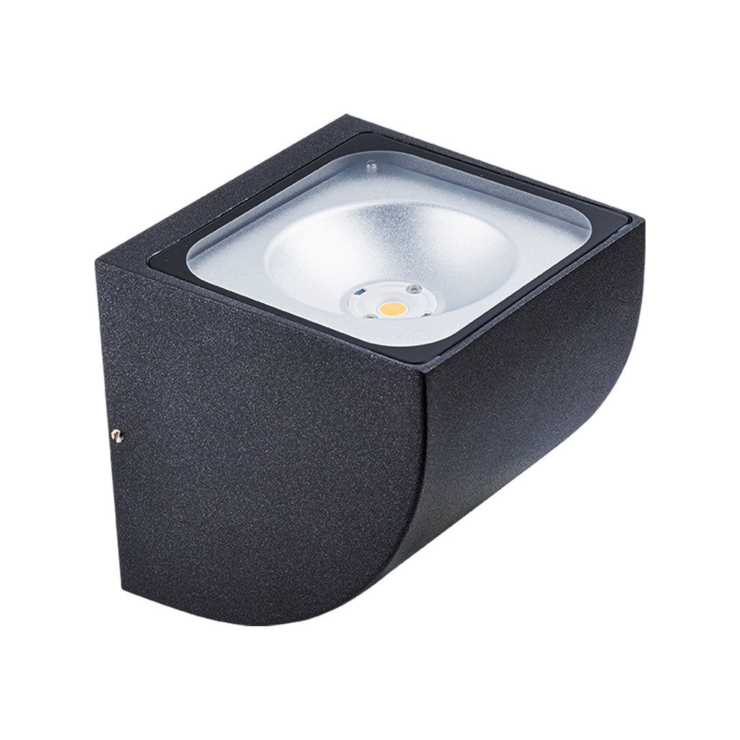 Geometric Outdoor Wall Sconce with Directional LED Light