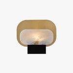 Mosaic Elegance Alabaster Table Lamp with Gold Metal Frame