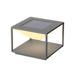 Stainless Steel Square Pillar Light with Warm LED Glow