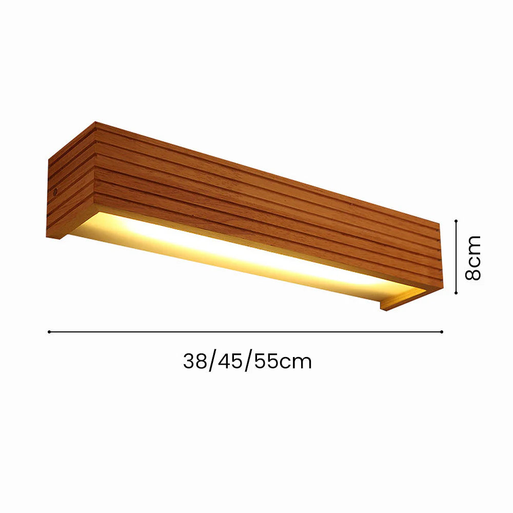 Rustic Wood Vanity Wall Light