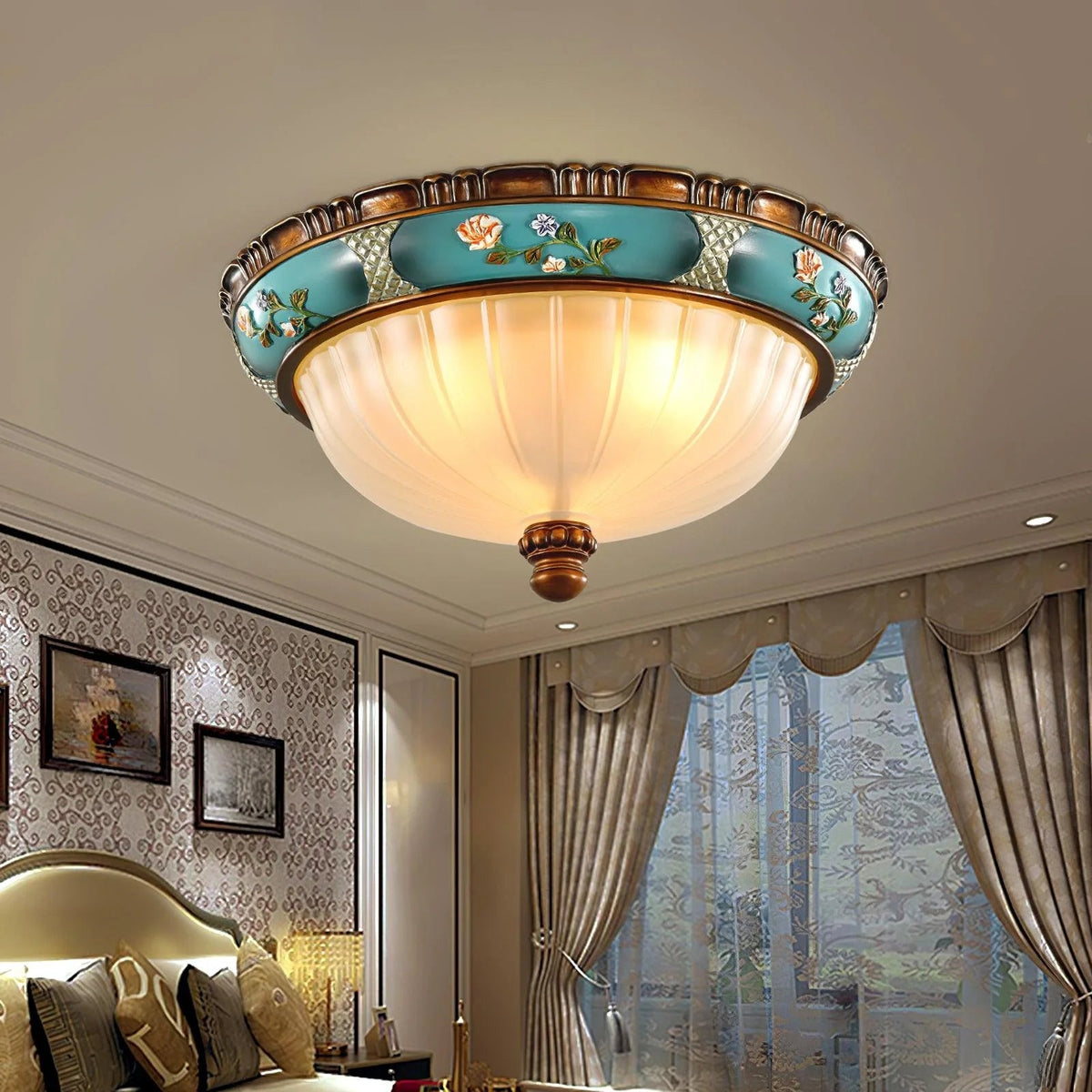 Flower Motif Resin Ceiling Light