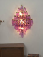 Sorrento Wall Sconce in Brass with Multicolored Glass Shades